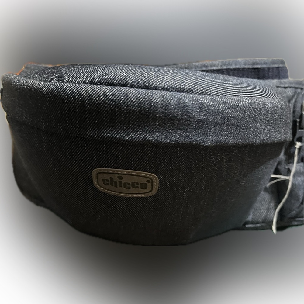 Chicco Hip Seat Baby/Toddler Carrier Adjustable Belt Pockets - Denim Grey